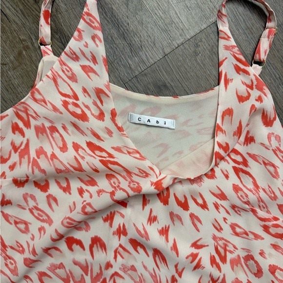 Cabi • Flirty Coral Animal Print Tank - Picture 5 of 9